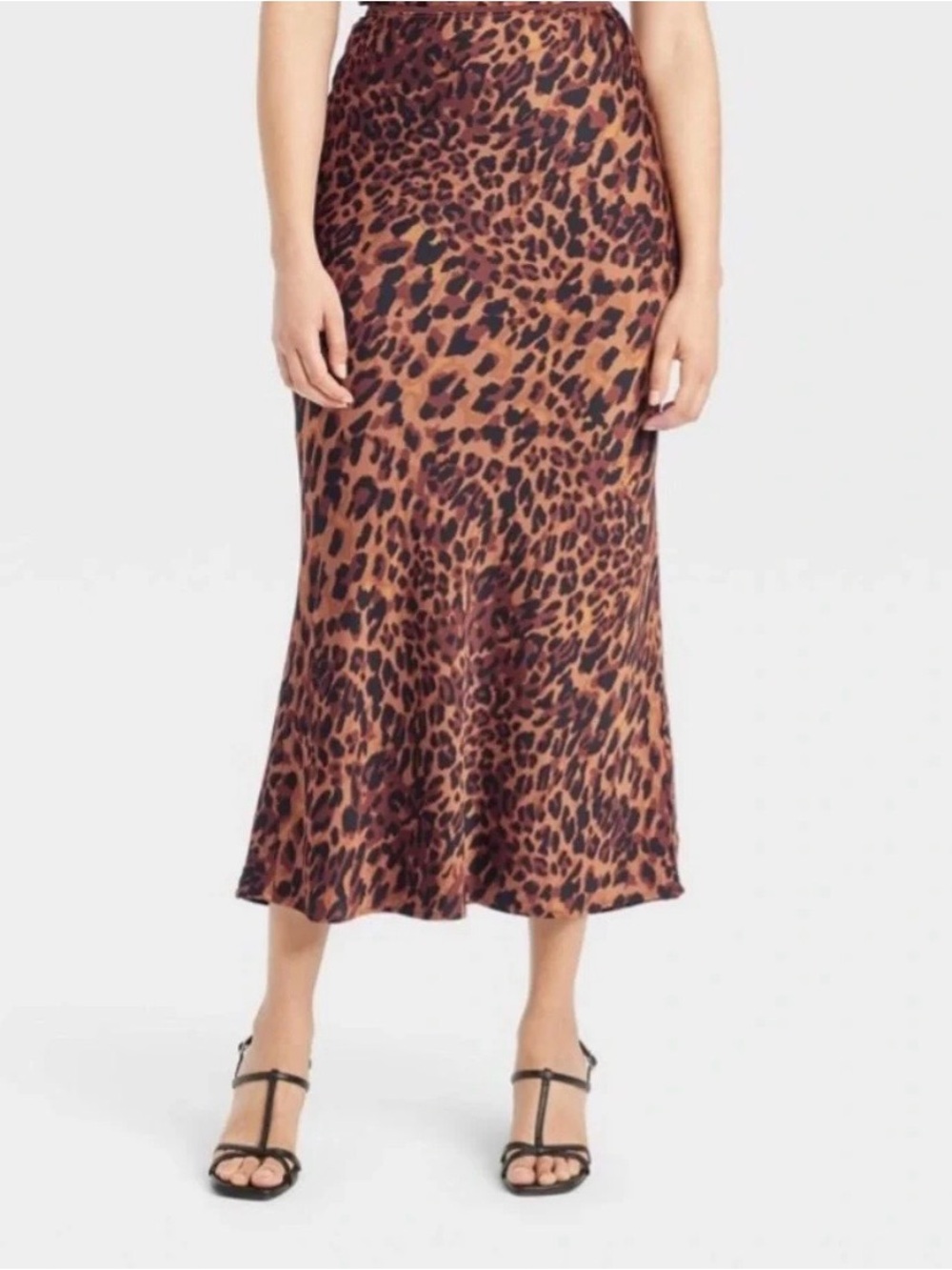 A New Day Leopard Print Maxi Skirt in Brown and Black Small